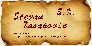 Stevan Kasapović vizit kartica